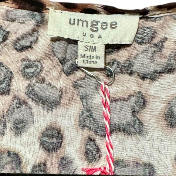 UMGEE Oversized Ombre Animal Leopard Print Frayed Hem Open Front Kimono Cardigan - Picture 9 of 10